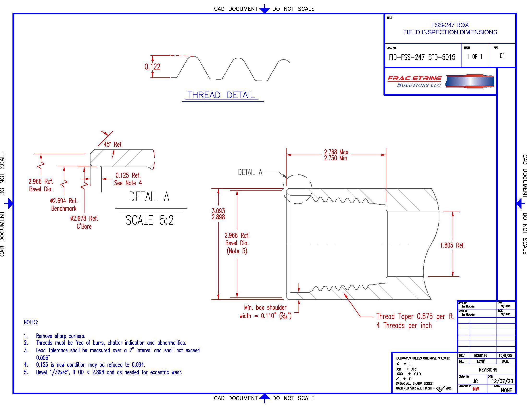 Field Inspection Drawing, FSS-247® Box