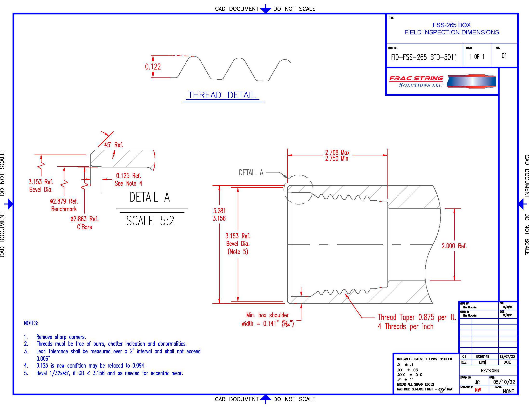 Field Inspection Drawing, FSS-265® Box