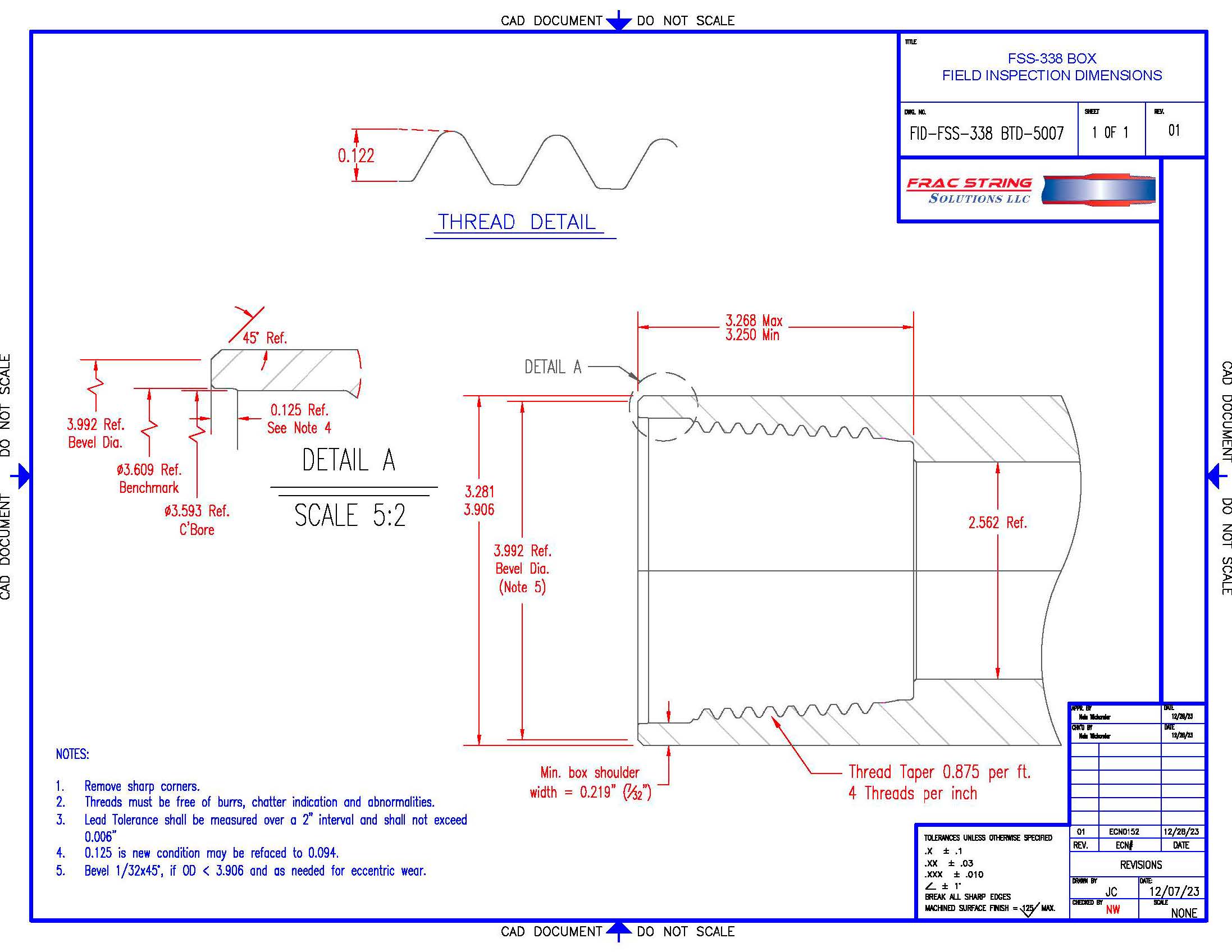 Field Inspection Drawing, FSS-338® Box